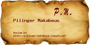 Pilinger Makabeus névjegykártya